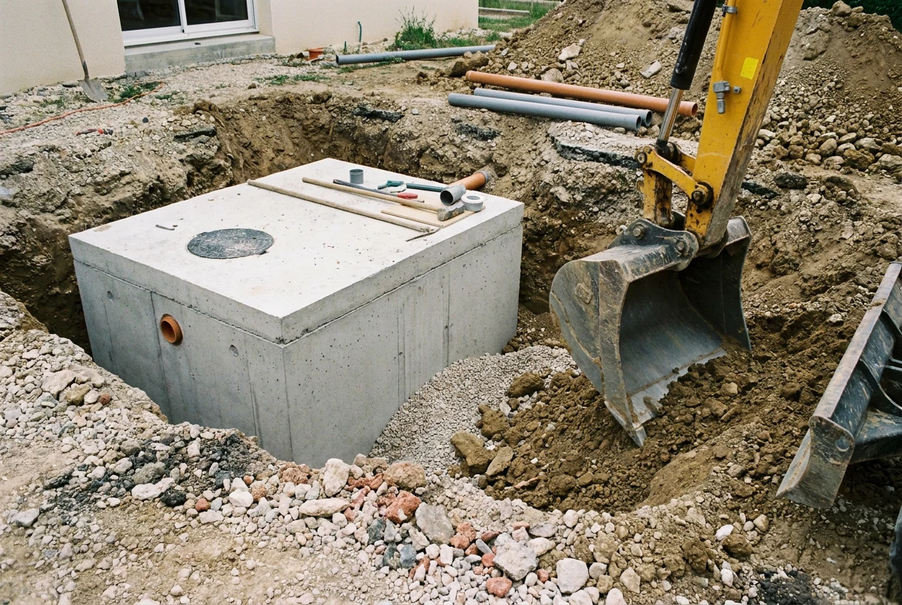 Installation fosse à L'Isle-sur-la-Sorgue